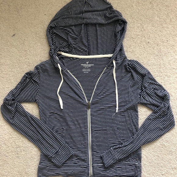 American Eagle Outfitters | Tops | American Eagle Striped Zipup Hoodie |  Poshmark